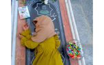 زهرا 9 ساله در آغوش سنگی پدر شهیدش ! / سرهنگ شهید حسن طاهری شهید راه امنیت + عکس
